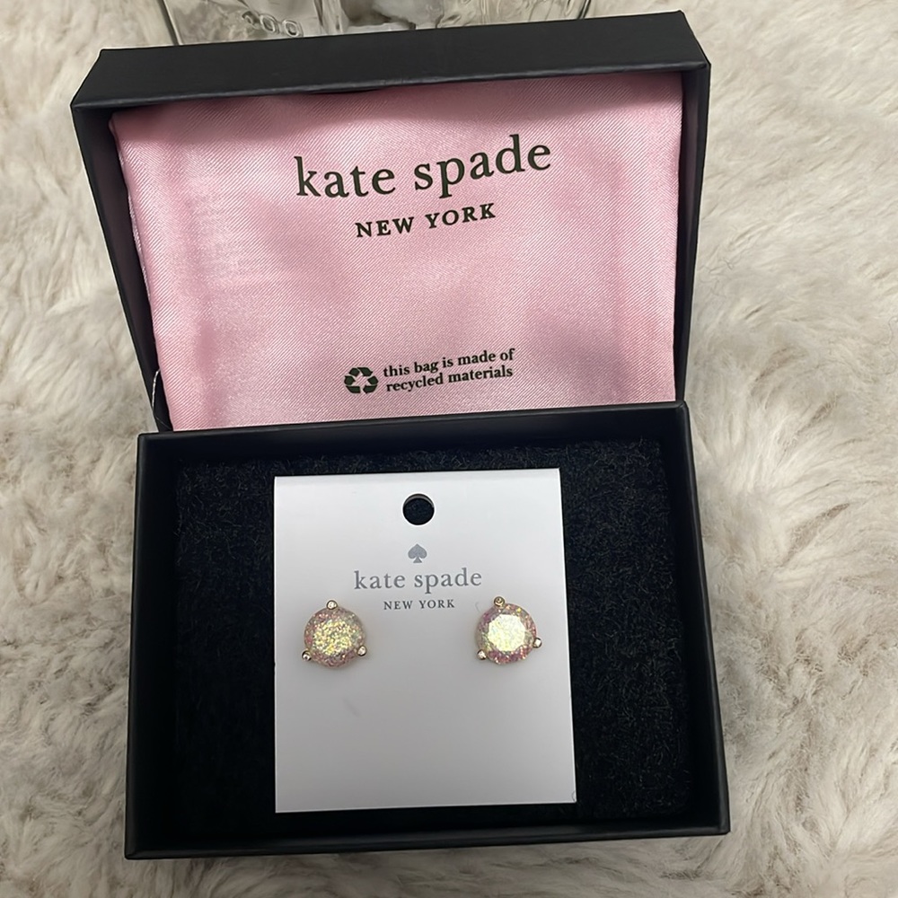 ✨Kate Spade Rise And Shine Glitter Opal Studs✨ - Picture 4 of 8